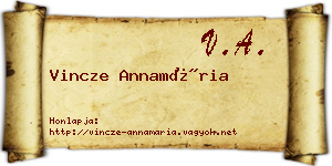 Vincze Annamária névjegykártya