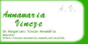 annamaria vincze business card